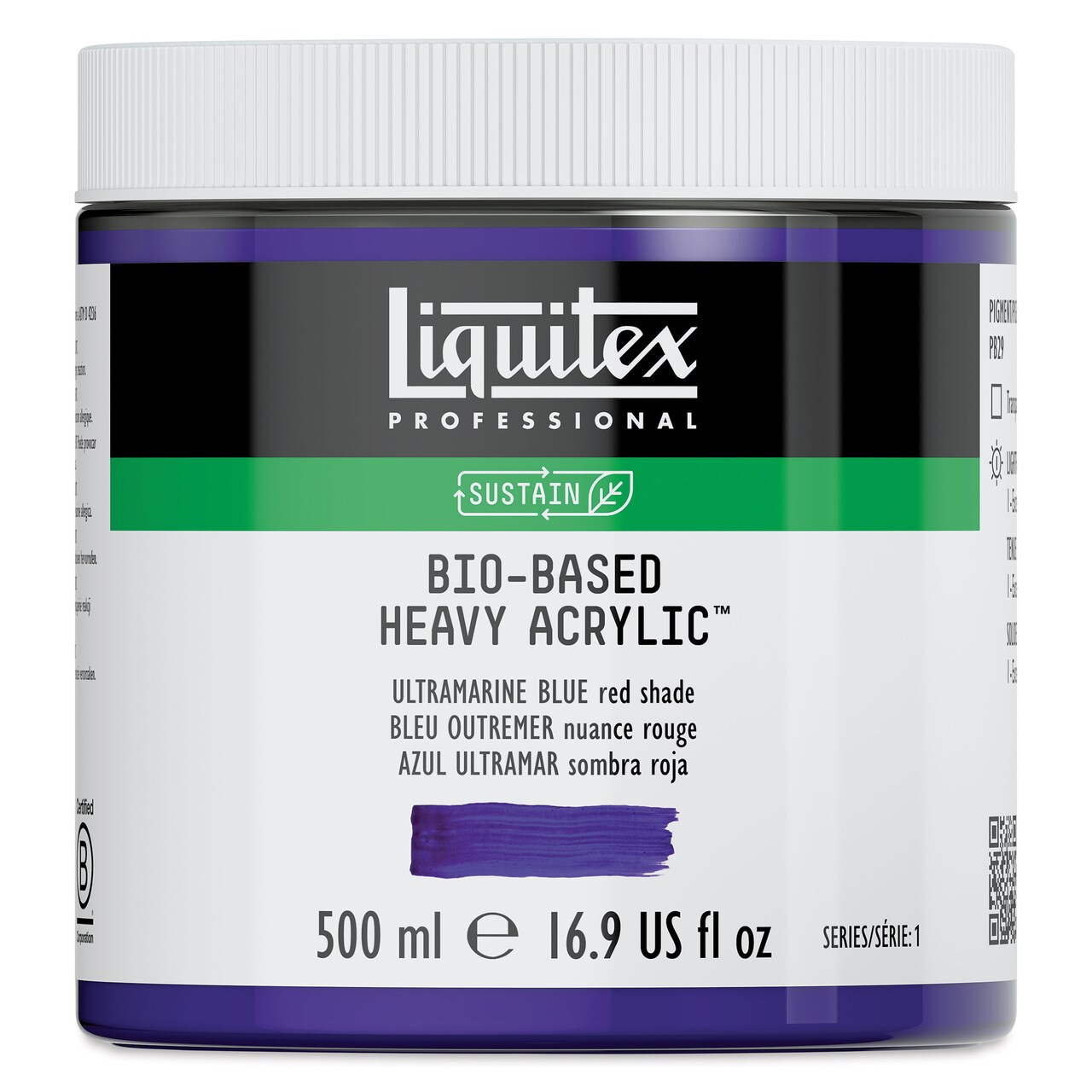 Liquitex Bio-Based Heavy Acrylic Paint - Ultramarine Blue (Red Shade), 500 ml